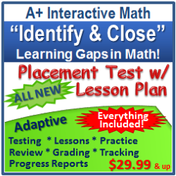 Adaptive Math Placement Test w/ Lesson Plan